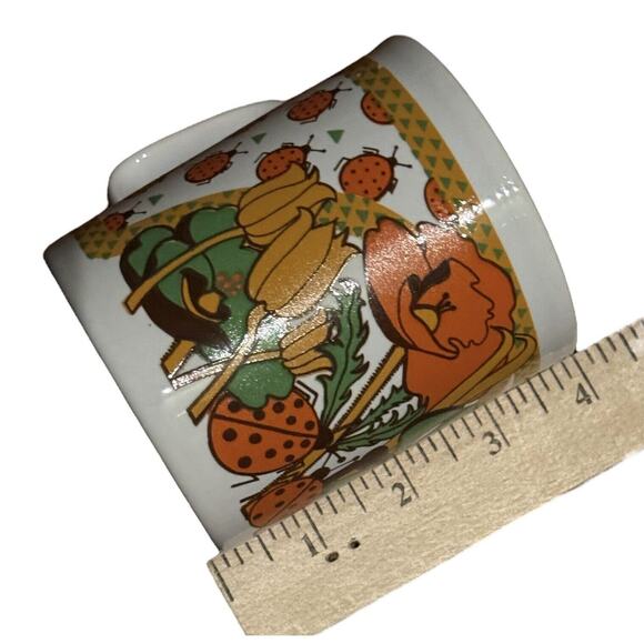 VTG Floral Ladybugs Hippie Coffee Mug Kiln Craft 1970s Groovy S.G.0 England - Picture 5 of 5